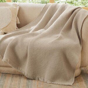 Bedsure Oatmeal Waffle Woven Throw